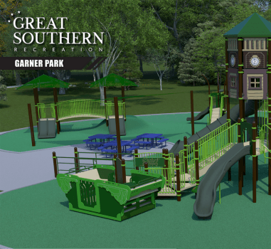 A rendering of a playground.